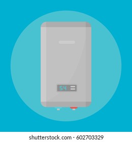 Home water heating boiler industry indicator gas appliance electric temperature household device and home thermal energy tool vector illustration.