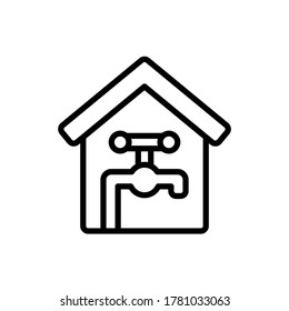 Home, water icon. Simple line, outline vector elements of aqua icons for ui and ux, website or mobile application
