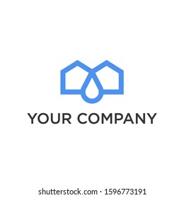 Home water logo design template