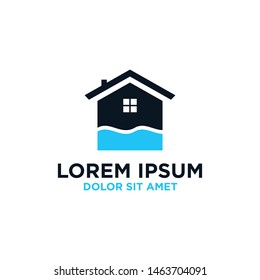 Home Water Logo Design Vector Minimalist Unique Simple Modern