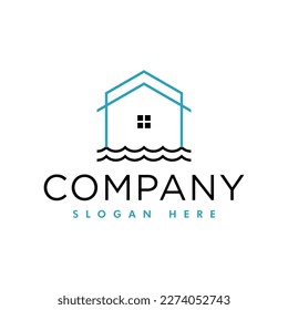 icono del logotipo del agua del hogar y vector