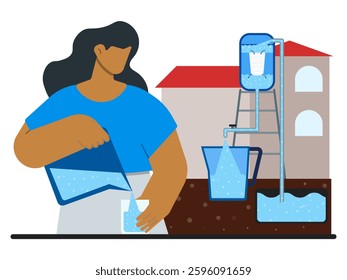 Home water purifier concept. ecology environment, home beverage purification, health care. 