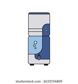 Home Water Purifier vector illustration in lineal color icon style, suitable for UI, infographic, and appliance-related designs.