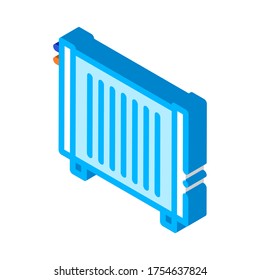 Home Water Radiator Heating Equipment vector isometric sign. color isolated symbol illustration