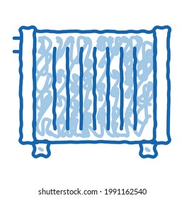 Home Water Radiator Heating Equipment sketch icon vector. Hand drawn blue doodle line art isolated symbol illustration