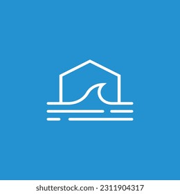 Home Water Real Estate Logo Design Vector