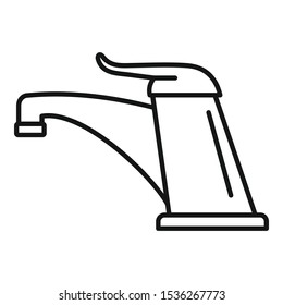 Home water tap icon. Outline home water tap vector icon for web design isolated on white background