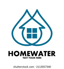 Home water vector logo template. This design use house symbol. Suitable for business and building.