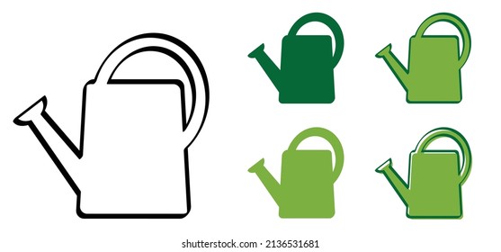 Home, Watering-can. Cartoon Vector Icon Or Pictogram. For Drip Watering Lawn, Field, Plant, Flowers  Or Grass. Water Can. Grass Lawn. Garden Or Gardener. Gif Water To Flower Or Houseplant.