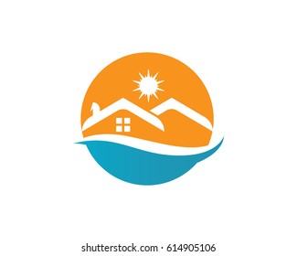 Home and wave logo