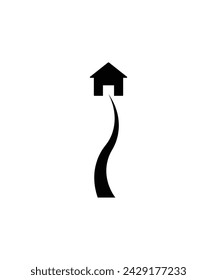 home with way icon, vector best flat  icon.