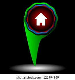 Home web icon on a black background