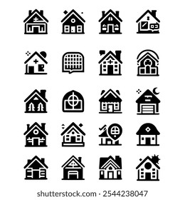 Home web icon set for websites and apps. Simple house symbol. Real estate sign. Flat. Vector illustration of house icon.