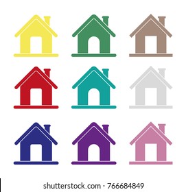 Home web icons, different house icons for internet, vector, homepage