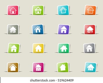 home web icons on color paper bookmarks