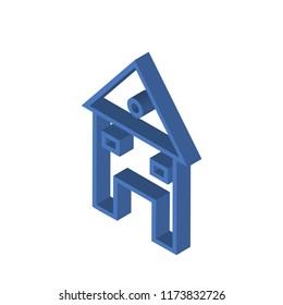 Home web page isometric left top view 3D icon