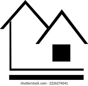Home website icon composition. House icon for graphic design projects. 