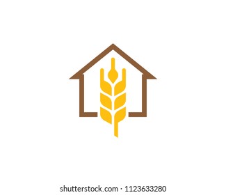 Home Wheat Icon Logo Design Element
