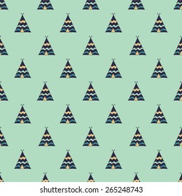 Home is where you are. Teepee illustration in vector.