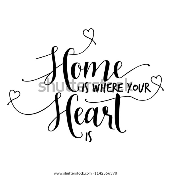 Download Home Where Your Heart Funny Hand Stock Vector (Royalty ...
