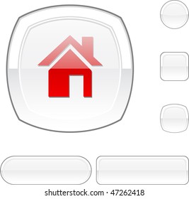 Home white buttons. Vector illustration.