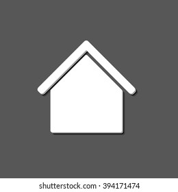 Home - white vector icon  with shadow