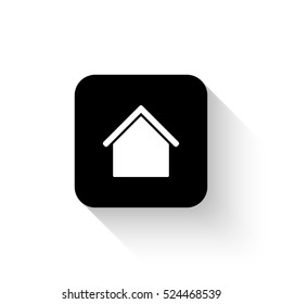 Home - white vector  icon with shadow