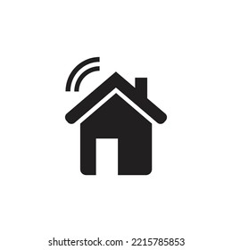 home wifi icon. house symbol with internet network. black and white background isolated vector design. for application design, web, etc.