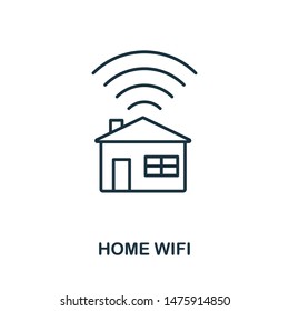 Home Wifi icon outline style. Simple glyph from icons collection. Line Home Wifi icon for web design and software.