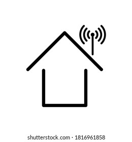 Home and wifi Icon Vector. There is an Internet Network.