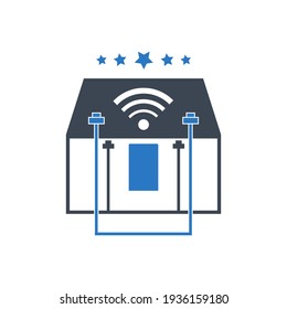 Home wifi icon, wifi zone, free wifi zone icon.