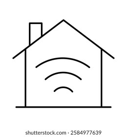 Home Wifi Line Icon. Device, Technology, Smart Device, AI Line Editable Stroke Icons