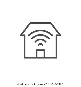 Home Wi-Fi line outline icon