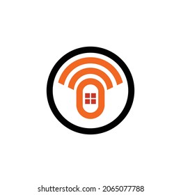 Home Wi-Fi logo. logo with orange color