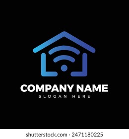 Home wifi logo template vector icon, symbol design for house net, smart home tech concept.