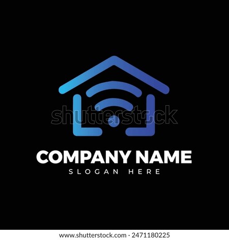 Home wifi logo template vector icon, symbol design for house net, smart home tech concept.
