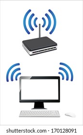 Home wifi network. Internet via router on pc