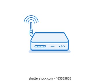 Home wi-fi router icon. Network device series vector illustration