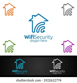 Home Wifi Security Logo for Network, Internet , monitoring, and alarm