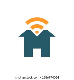 Home wifi sign icon - vector