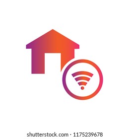 home and wifi vector icon	
