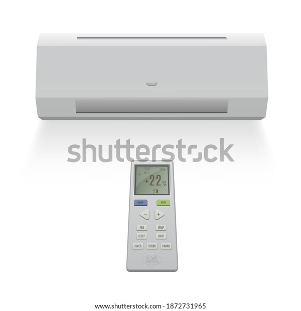 Home Window Air Conditioner System Temperature Stock Vector (Royalty ...