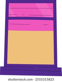 Home Window With Curtains Vector Illustration