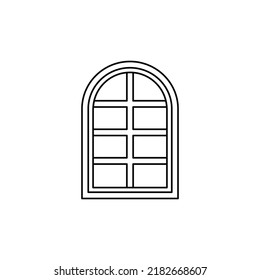 home window icon in line style icon, isolated on white background
