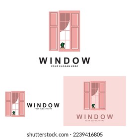 Home Window Logo, Home Interior icon design