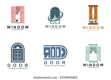 Home Window Logo, Home Interior icon design