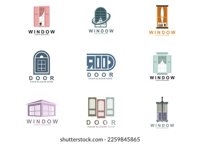 Home Window Logo, Home Interior icon design
