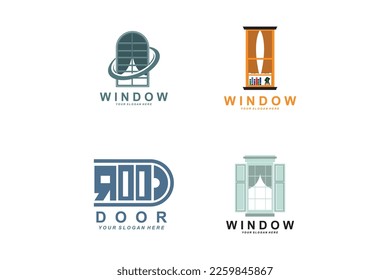 Home Window Logo, Home Interior icon design