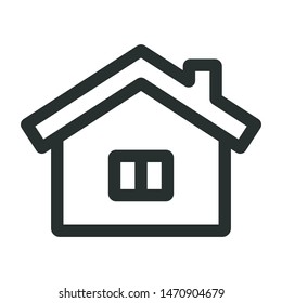 home with windows - minimal line web icon. simple vector illustration. concept for infographic, website or app.