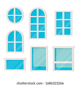 home windows set flat style